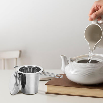 2pcs Tea Diffuser, Stainless Steel Tea Strainer Fine Mesh Tea Infuser with Double Long Handles Loose Leaf Tea Steeper for Mugs Cups Teapots (Silver)