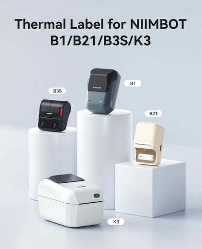 3 Rolls Round White Labels for NIIMBOT B1 B21 B3S K3 Label Maker, 2'' x 2'' (50x50mm) Printer Labels, Food Labels for Jars, Personalized Editable Labels for Home/School/Office