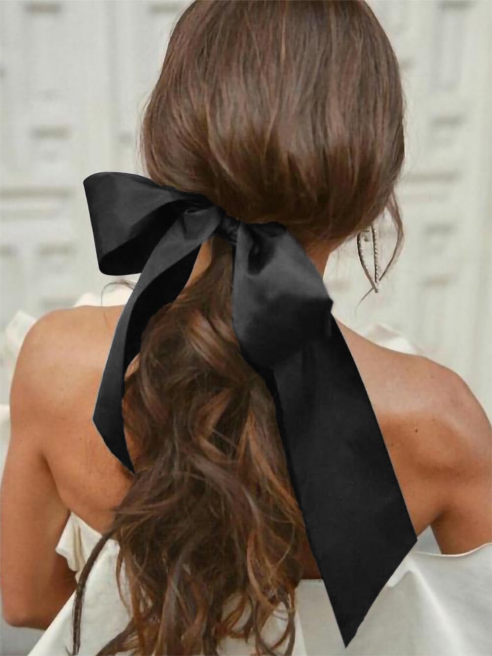 ADVcer 6 inch Black Satin Ribbon, 22 yard Long Solid Fabric Ribbon Roll for Halloween Wedding Birthday Party Decoration, Gift Wrapping, Handmade Bow Making, Chair Sash, Craft, Indoor Outdoor Embellish