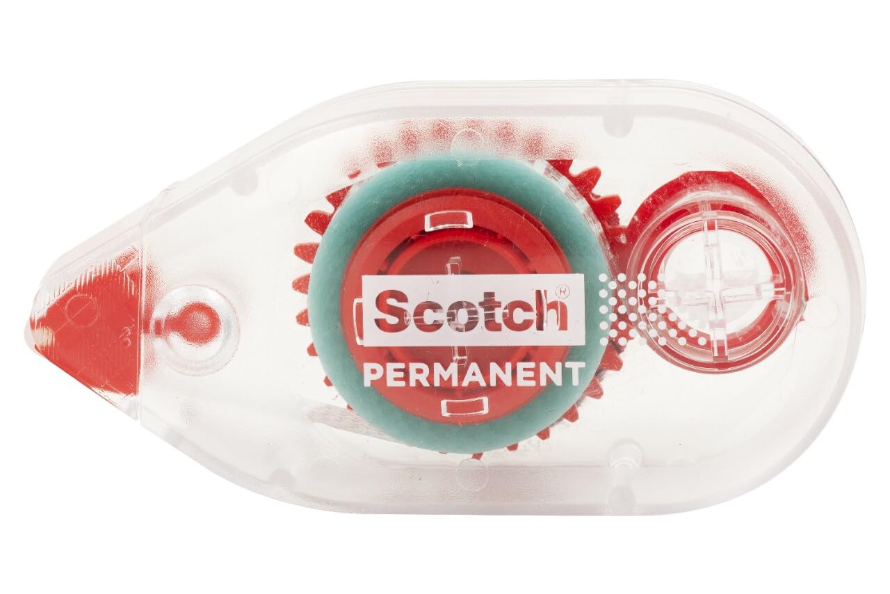 3M 6061 Scotch Double Sided Adhesive Roller Tape Runner, Permanent, Acid-Free, Photo-Safe Adhesive for Scrapbooking, Photo Mounting, and Crafts, 0.27 in x 26 ft per Roller, Pack of 6