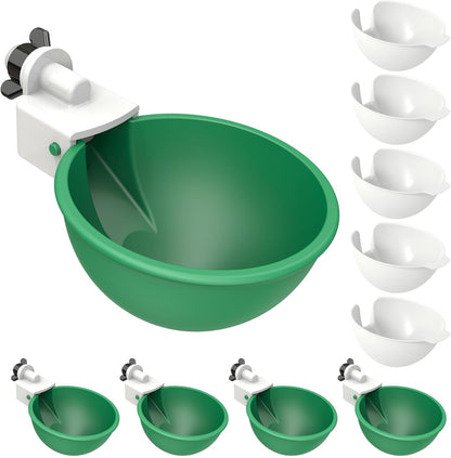 (5 Pack-Green) Large Automatic Chicken Waterer Cups, Chicken Water Feeder Suitable for Chicks, Duck, Goose, Turkey