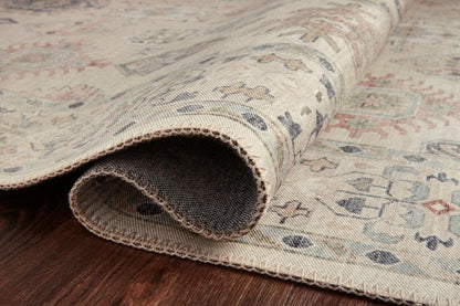 Loloi Hathaway Collection HTH-04 Runner Rug, Beige/Multi, 2'-6" x 7'-6", .25" Thick, Soft, Durable, Modern, Low Pile