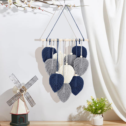 FREEBLOSS Macrame Leaf Wall Hanging Kit Boho Wall Hanging Macrame Tapestry DIY Macramé Art for Beginners Macramé Boho Decor for Room Decor Adults Gift