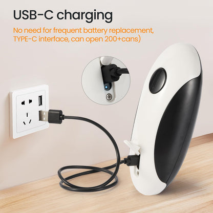 Rechargeable Electric Can Opener, Hands Free for seniors，Food Safe Automatic Can Opener with Smooth Edge,Easy to Use,Works with All Standard Cans