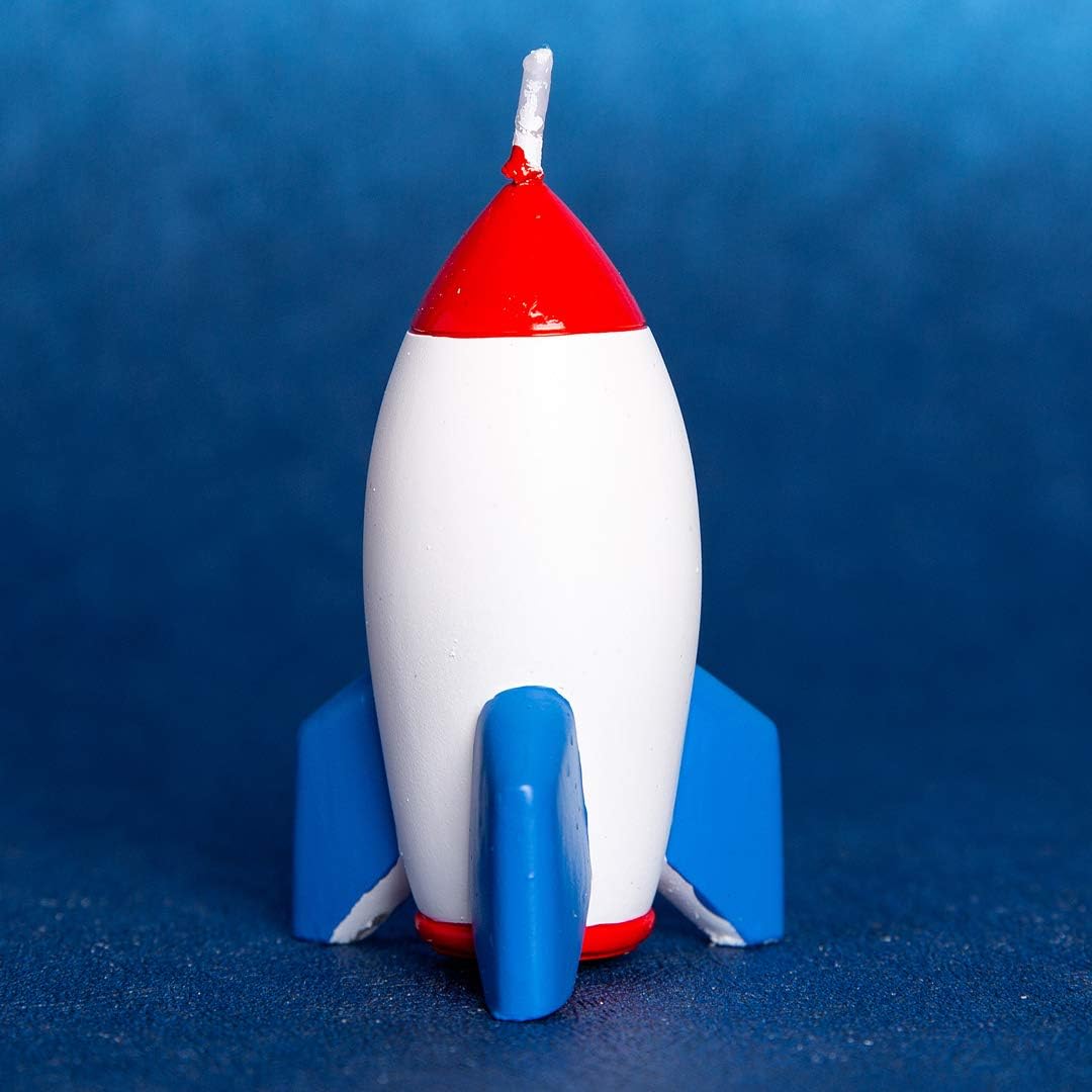 Spaceman Birthday Candle - Outer Space Theme Rocket Candle for Birthday Party
