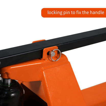 Tory Carrier Mini Pallet Jack Trucks, 2200 lbs Capacity 31.5" x 15" Forks, Small Size Narrow Manual Pallet Lift, Foldable Forks and Handle, Orange
