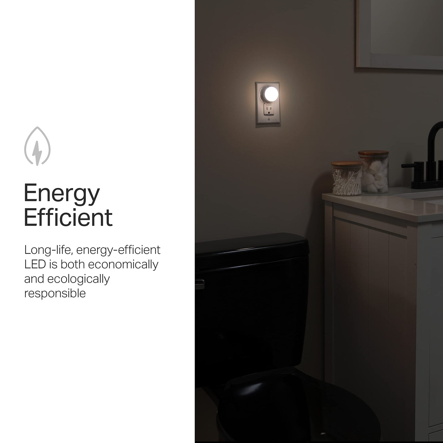 Lights By Night Mini LED Night Light, Plug-In, Dusk To Dawn Sensor, Warm White, Compact, Ambient Lighting, LED Lights for Bedroom, Bathroom, Nursery, Hallway, Kitchen, 45084, 4 Pack