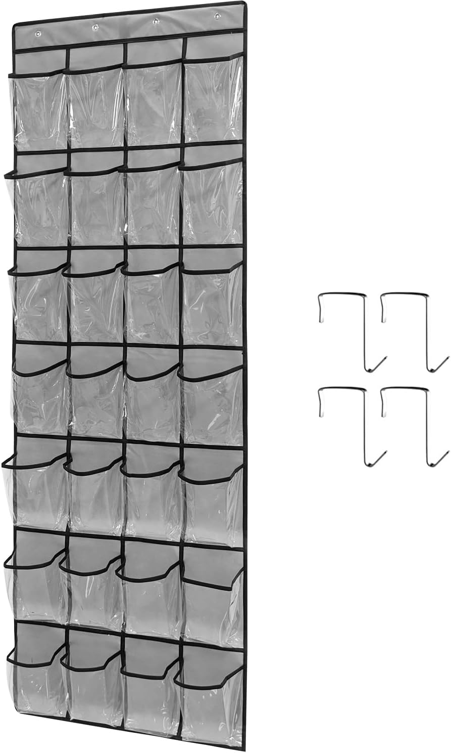 28 1 Pack Closet 4 Large Transparent Pockets Over The Door Shoe Organizer Sturdy Hanging Shoe Rack for Door Sneakers