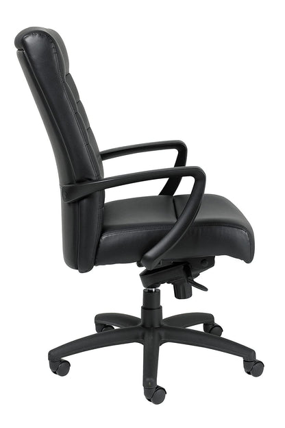 Eurotech Seating Manchester High Back Leather Chair, Black