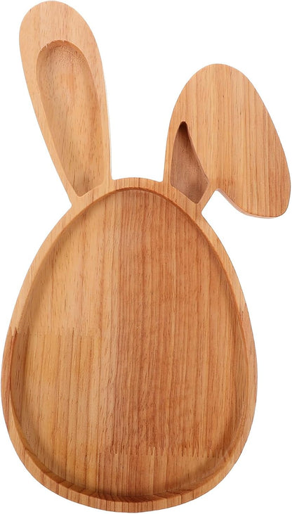 Cabilock Easter Bunny Cutting Board, Rabbit Shaped Kitchen Chopping Board Platter for Cheese, Dessert Serving Tray