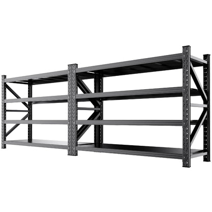 AXASIIO 2 Set 79" W Heavy Duty Storage Shelves, 8000LBS Adjustable Garage Shelving Unit, Rust Proof Large Metal Storage Rack, 24" Dx79 Wx74 H Industrial Shelving for Warehouse, Basement, Supermarket