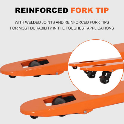 Tory Carrier Manual Pallet Jack Truck - 5500lbs Capacity, 48" L x 21" W Forks - Heavy-Duty Hand Pallet Truck with Controllable Lowering Speed, Overload Protection, and Nylon Wheels-2PCS