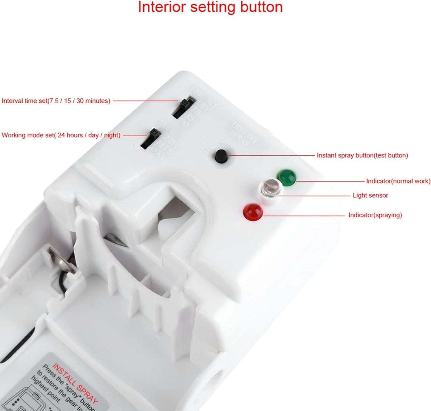 AYNEFY Automatic Air Freshener Aerosol Spray Dispenser with Light Sensor for Indoor Wall Mounted Household Appliances