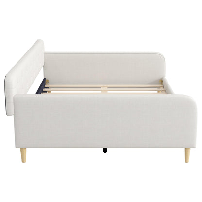 Merax 85" Queen Size Linen Upholstered Daybed with 4 Support Legs,Beige