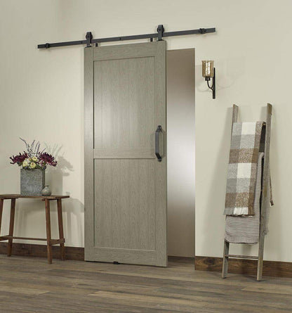 LTL Home Products MT3684HGHKKD Montana Ready to Assemble PVC Barn Door Kit, 36" x 84", Heather Grey