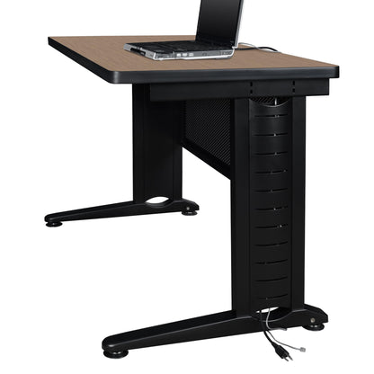 Regency Fusion 66 x 78 in. L Shaped Desk with Double Pedestal Drawer Unit- Noble Oak