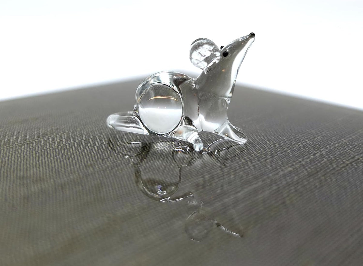 Mouse Micro Tiny Figurines - Hand Blown Glass Art Animals Collectible Gift Home Décor