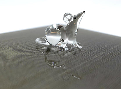 Mouse Micro Tiny Figurines - Hand Blown Glass Art Animals Collectible Gift Home Décor