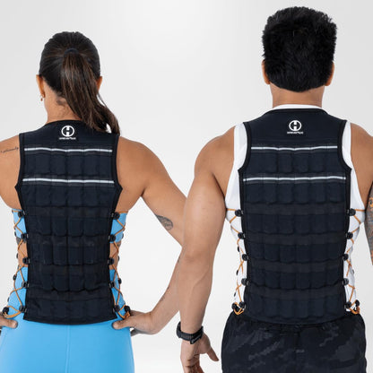 Hyperwear HyperVest ELITE Adjustable Weighted Vest for Women and Men — 10 lb Thin Steel Weights, Stretch CORDURA Fabric — Weight Vest for Walking, Running, Strength Training — Large Size, Jet Black