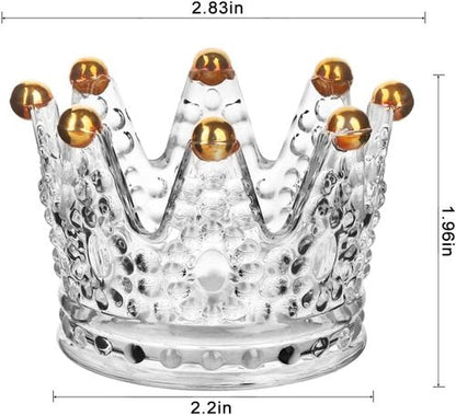 Crown Glass Tealight Candle Holders - Set of 12 Elegant Votive Holders for Weddings & Home Decor