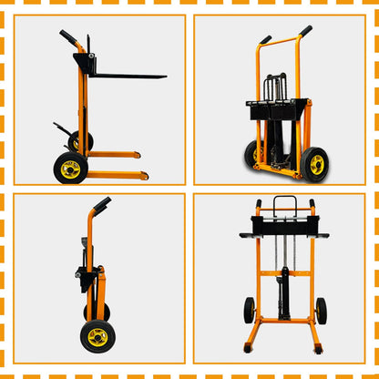 Portable Hydraulic Material Lift, Heavy-Duty Manual Pallet Jack for Garage Shop Lifting Moving