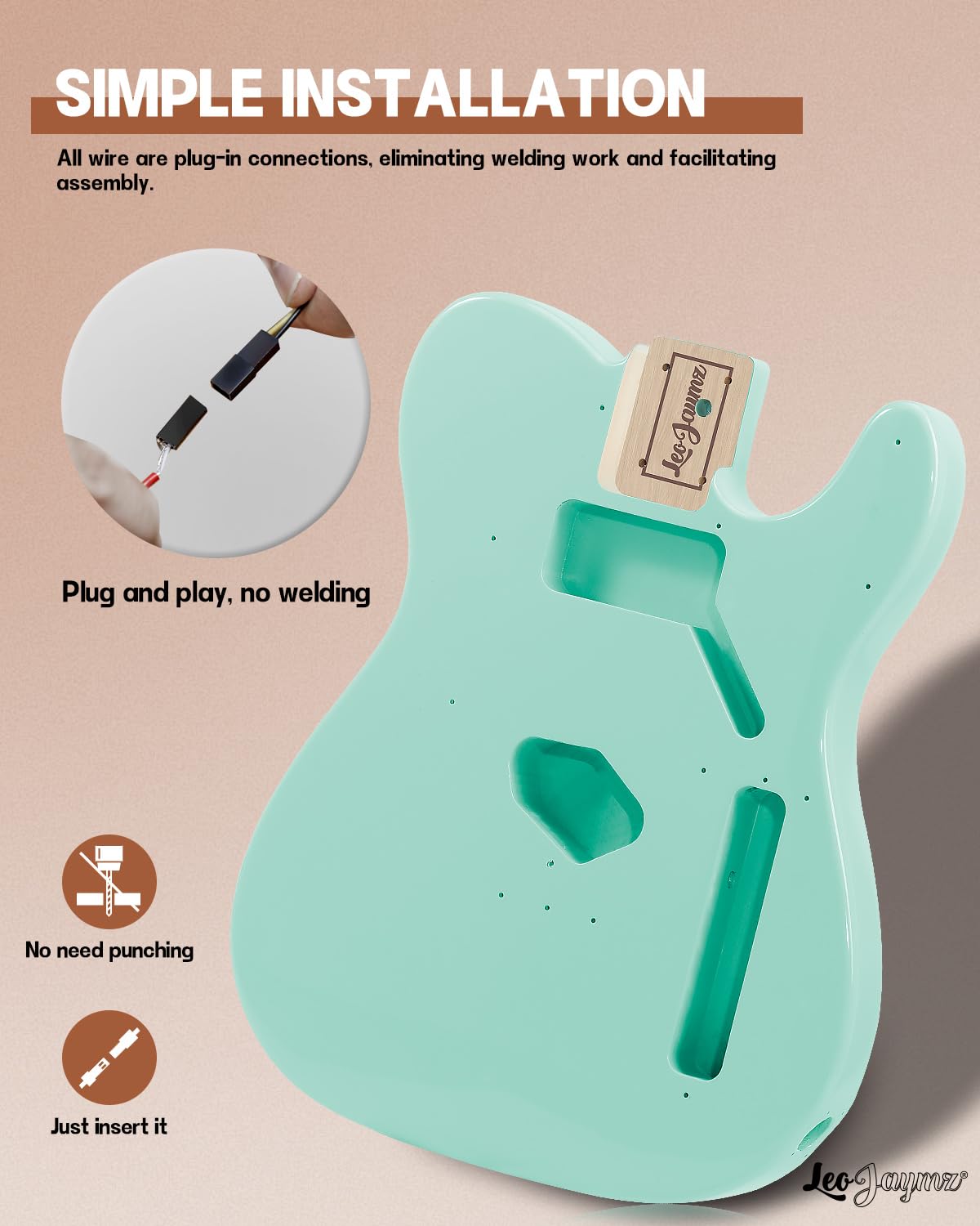 Leo Jaymz Print DIY Electric Guitar Kits (TL Surf Green (New))