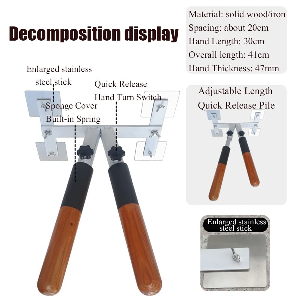Wing Chun Wooden Man Pile, Wall Mounted Dummy for Home Martial Arts Training, Portable Device for Wall or Marble Surface