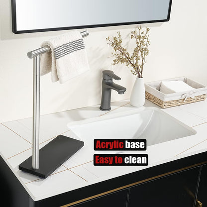 JQK Hand Towel Holder Stand, Brushed Stainless Steel Free Standing Rack with 12 Inch Bar