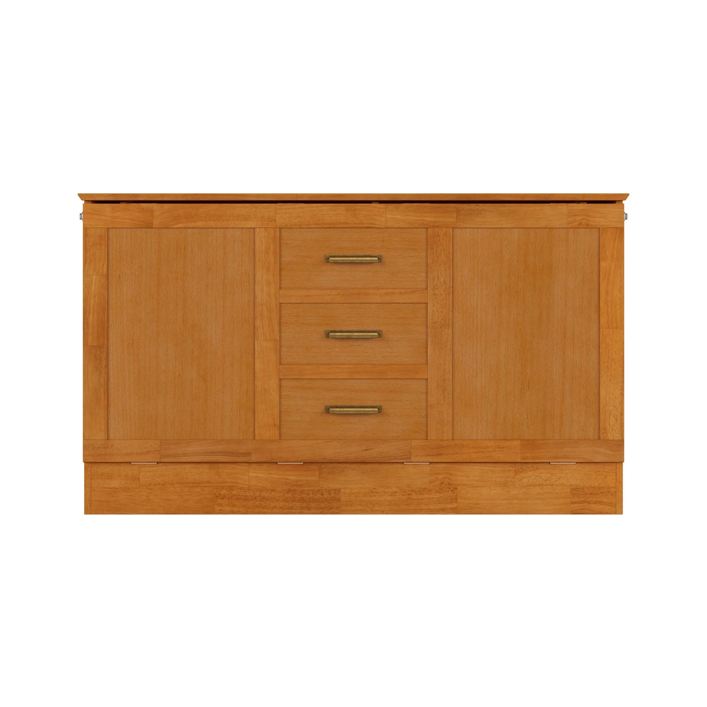 AFI, Charleston Queen Wood Murphy Bed Chest with 6" Mattress, Light Toffee