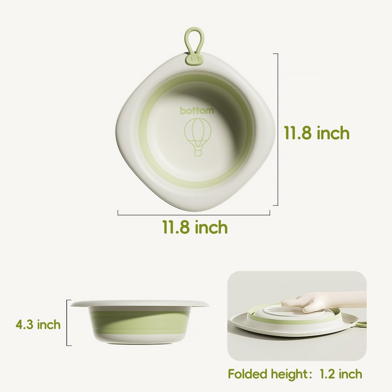 Bellglee 3-Pack Collapsible Wash Basin Set, Baby Kids Foldable Small Wash Basin, Portable Plastic Basins for Bottles, Travel, Camping, Laundry
