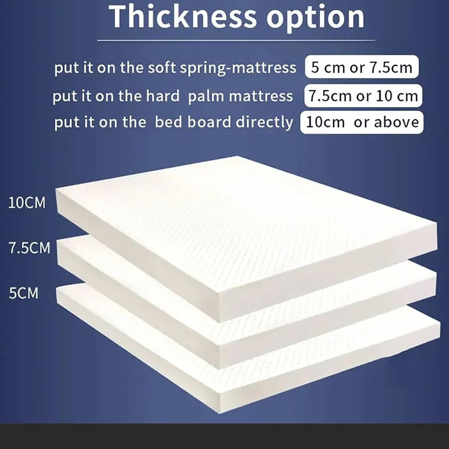 BIRJXVTO Natural Latex Mattresses, Premium Supporting Bed Pads with Luxurious Softness,Breathable and Comfortable Bed Toppers,2in,100x200cm(39x79in)