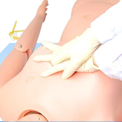 Nursing Training Mannequin, Full Body Model Female Patient Care Medical Manikin with 3 Muscle Module & Patient Gown, Can Be Done 24 Item Basic Nursing Operations.
