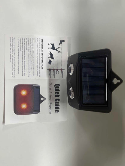 Solar Animal Repeller: Ultrasonic Coyote Deterrent Outdoor with Red Predator Lights - Effective Deer Repellent for Garden & Farm - Nocturnal Predator Deterrent
