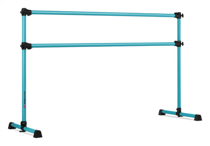 VITA Barre Portable Freestanding Double Ballet Barre, Prodigy, 6 Ft Bars, Teal | Adjustable Height, USA Made, Home or Gym Exercise Equipment for Kids & Adults | Dance, Fitness, Pilates