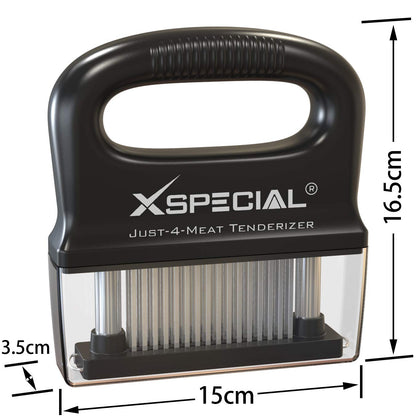 DELUXE MEAT TENDERIZER TOOL 48-BLADE | Turn Tough Cuts into Family Favorites | Professional-Grade Stainless Steel Needle | Unlock Restaurant-Quality Results at Home | No More Mallet or Meat Hammer