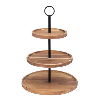 QIELSER 3 Tier Cupcake Stand, Wood Tiered Serving Tray Cupcake Tower, Serving Stand Display Dessert Cookie Candy Buffet Holder for Home Tea Party, Wedding, Farmhouse, Tea Party, Kitchen Decor