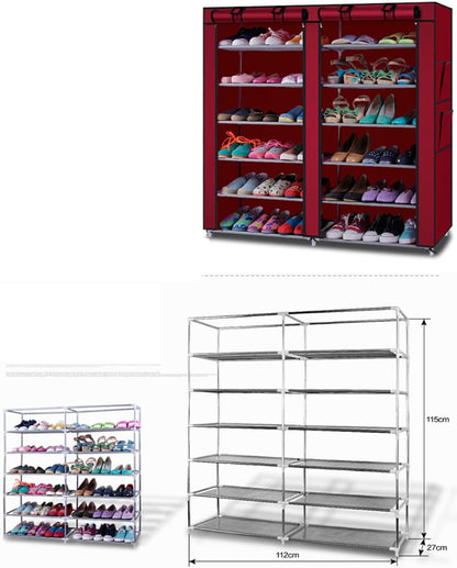 Generic 45" 6-Floor Closet, (2 12 The Large Shoe Rack with dust Cover Shoe Rack with Covers on The Non-Woven Shoe