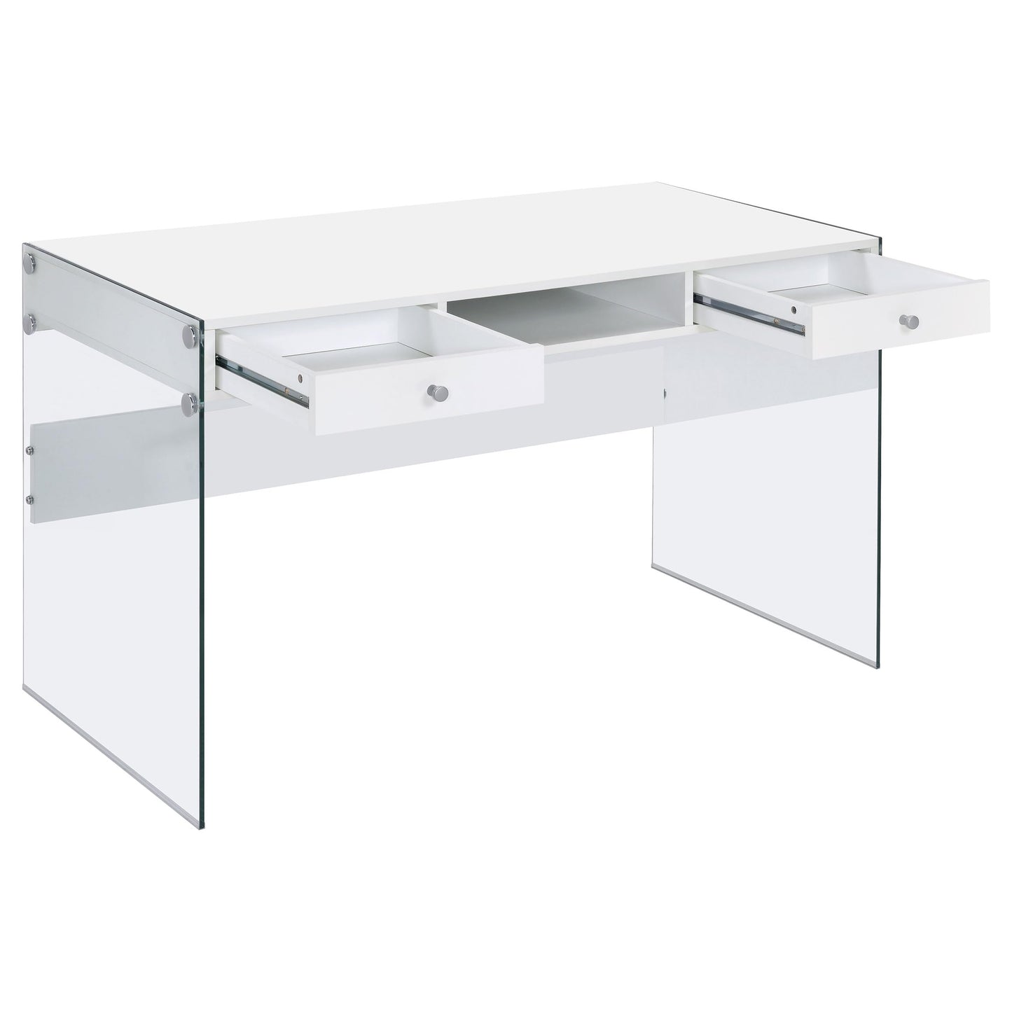 Coaster Home Furnishings Dobrev 48-inch 2-Drawer Writing Desk White High Gloss 800829