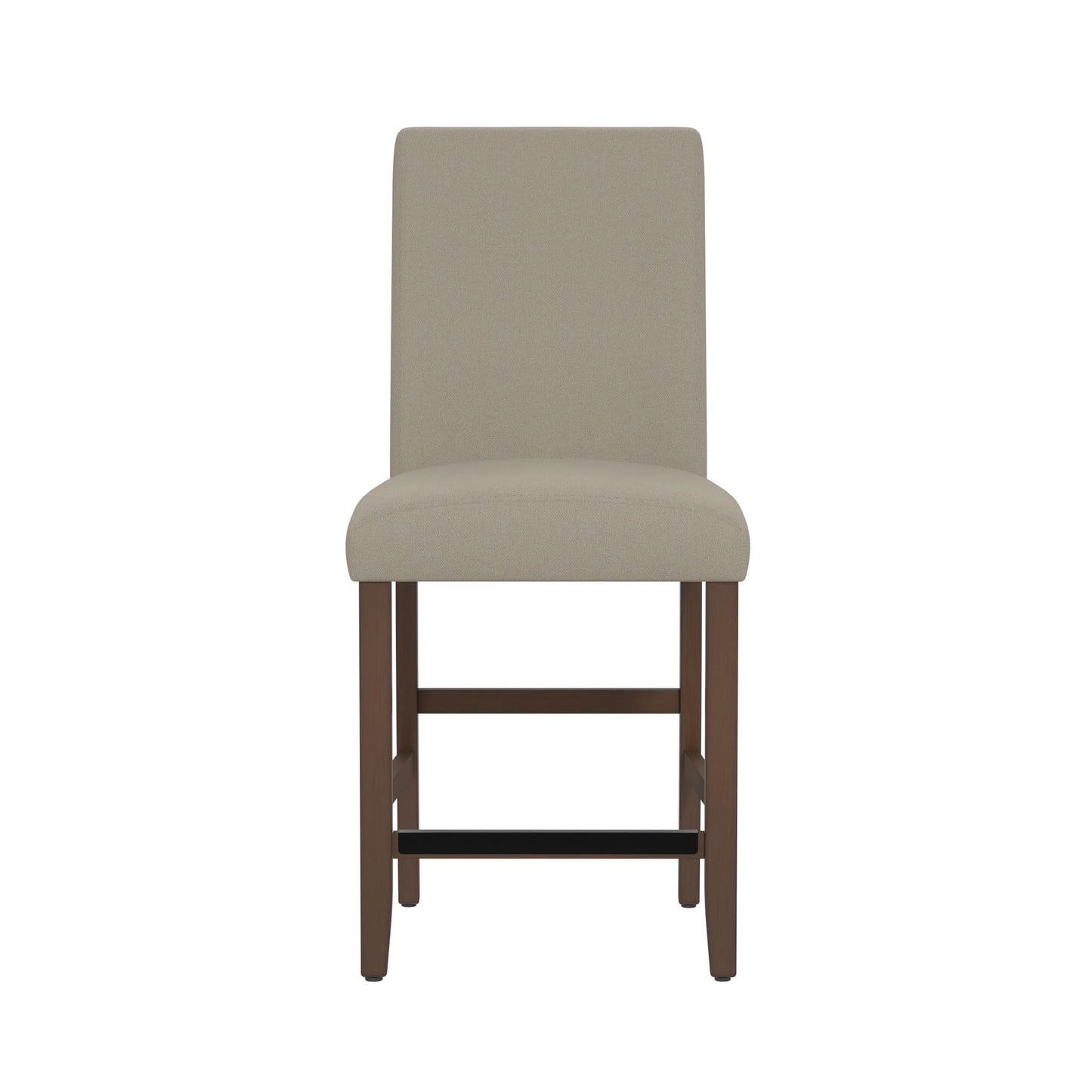 GDFStudio 39.5" H Counter Height Bar Stools Set of 2, Upholstered Kitchen Bar Stools with Back & Footrest, Modern Solid Wood Counter Stools for Kitchen Island Dining Room, Easy Assembly, Walnut Brown