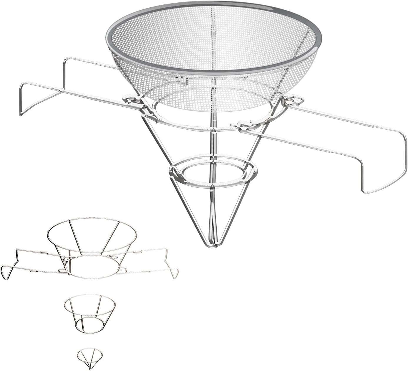 Fryer Oil Filter Stand - Cooking Oil Filter with Foldable Arm Design and Detachable Filtration Bowl