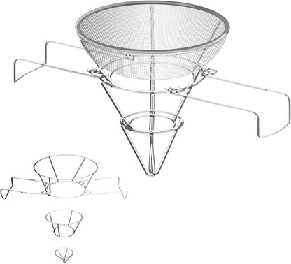 Fryer Oil Filter Stand - Cooking Oil Filter with Foldable Arm Design and Detachable Filtration Bowl