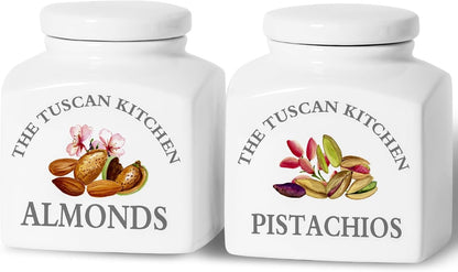 17 oz Set 2, HOMBENE Kitchen Canisters Ceramic Containers, Food Storage Jar with Airtight Lids, Containers Jar