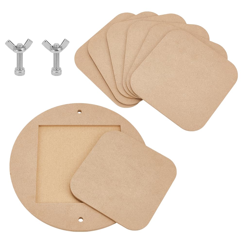 PH PandaHall Pottery Bats System Kit, Inner Bat for Pottery Wheel 12" Round Portable Clay Wedging Board with 6pcs Square Pads Clay Throwing Bats for Artists Studio & Home Pottery Projects