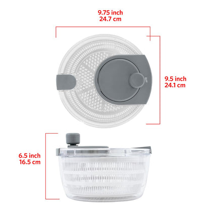 Glad Salad Spinner, 4.2 Quarts - Dishwasher Safe Lettuce Spinner, Fruit Washer, and Vegetable Strainer - Colander, Toss & Serve Bowl, and Locking Lid, Heavy Duty Plastic