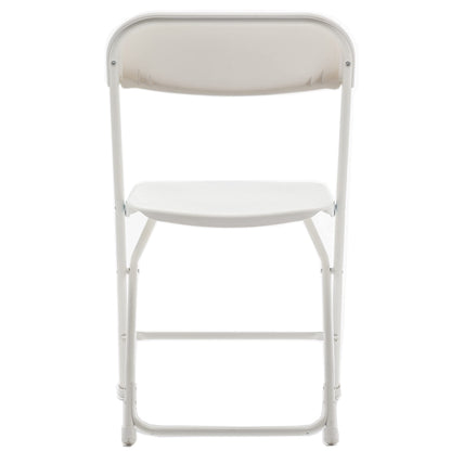BTEXPERT Set of 20 Pack, Indoor Outdoor White Plastic Folding Chairs Stacking Steel Frame Commercial 650LB Weight Capacity Seating Home Garden Wedding Event Party Picnic Dining Church School Portable