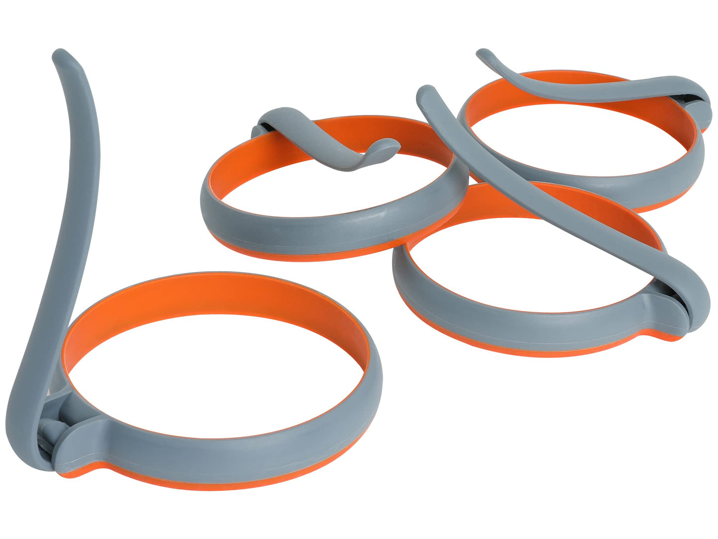 GOYLSER Silicone Egg Rings Set of 4, Silicone Egg Shaper for Pancake Patties & English Muffin, Grey Crumpet Rings Mold, Round Omelette Rings Patty Egg Circles