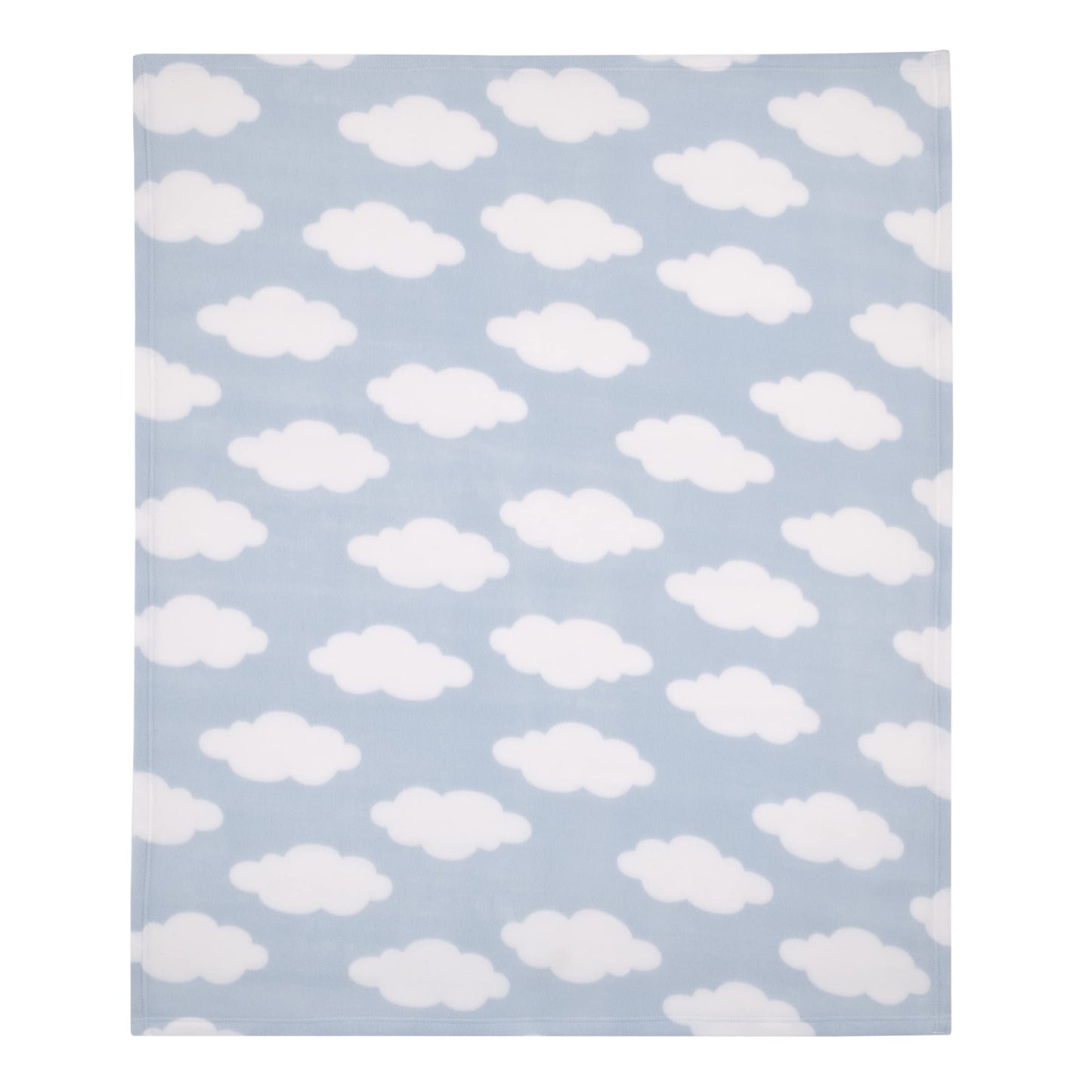 NoJo Everything Kids Light Blue and White Cloud Super Soft Toddler Blanket
