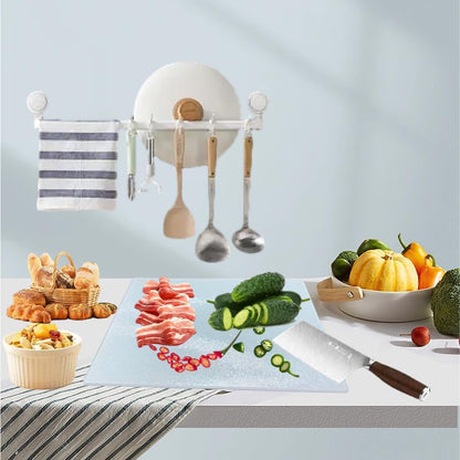 Tempered Glass Cutting Board for Kitchen Countertop, Durable Chopping Board, Scratch & Heat Resistant, Dishwasher Safe