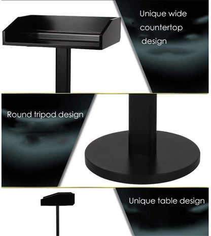 Lectern Podium Stand, Hotel Restaurant Entrance Podium Welcome Table Speaking Stage Master of Ceremonies Ideal for Sermons and Presentations Black