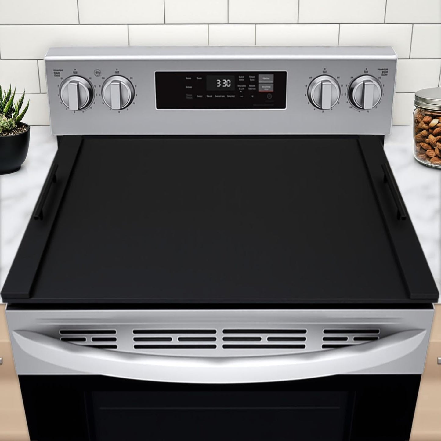 TRFCDSHH Wood Stove Top Cover/Noodle Board Stove Cover, Gas Stove Top Covers for Electric & Gas Stoves (Black)